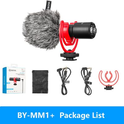 Boya kondensator haglgevær mikrofon Professional Studio Mini Mic med stødmontering til Iphone Android PC DSLR kamera Vlog-optagelse BY-MM1 PLUS