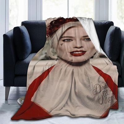 Kerota WT762 pehmeät peitot, Margot Robbie flanellihuopa yhden huopa erittäin pehmeä kodikas huopa pestävä vuodesohvalle 50x40in 125x100cm