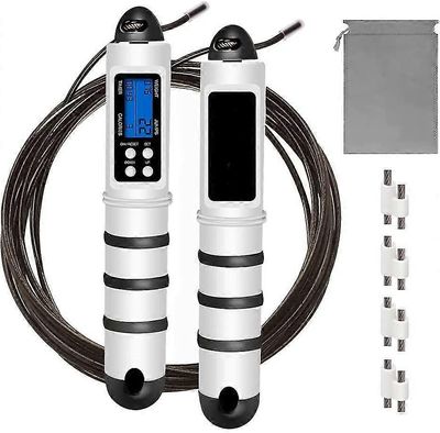 Nopeus ohitusköysi kalorilaskurilla Valkoinen