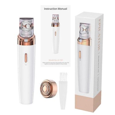 Naisten epilaattori kasvoille ja vartalolle, märkä-/kuivakäyttöön, sileä silkkinen iho Valkoinen