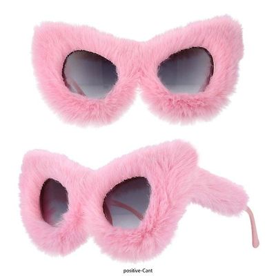 Kanin Pels solbriller Cat Eye luksuriøse vinter nuancer blød fløjl til kvinder UV400 Pink
