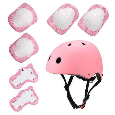Zhuopai Beskyttelsesudstyr til børn til sportscykling Cykel rulleskøjteløb løbehjul Pink