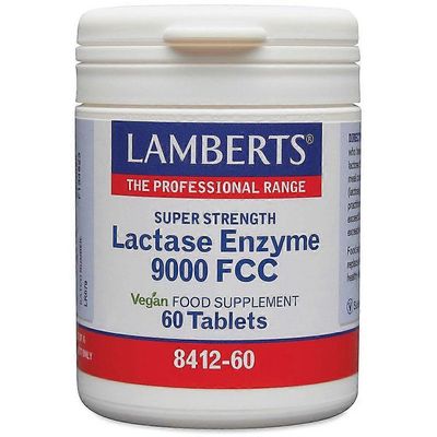 Lamberts Super Strength laktaasientsyymi 9000FCC välilehdet 60 (8412-60)