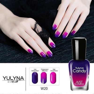 7 ml:n liukuvärjäyskynsilakka, lämpötilan väriä vaihtava, ei repäisyä, vedenpitävä, nopeasti levittyvä