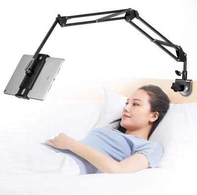 Tabletin pidike sängylle, säädettävä ja kokoontaitettava 360 asteen pyörimisellä iphonelle, ipadille, matkapuhelimelle, tabletille, Kindle Firelle ...
