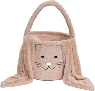 5 Pack påskebøtte Fluffy plysj Long Ear Tote Round Bottom Bunny Basket Large Organizer Bag Holiday Decor Gaver påskefest Rekvisita (farge: S4,