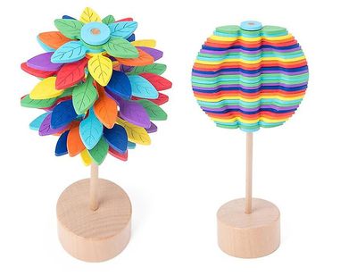 Yunshu Børn Træ Spiral Lollipop Stress Legetøj Spinning Dekompression Legetøj TYPE2