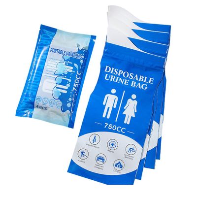 4kpl 750ml kannettava auton wc-virtsapussi kertakäyttöinen virtsapussi ulkoilumatka retkeilyn pissapussit miehille naisille helppokäyttöinen sininen