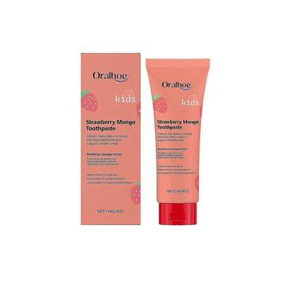 Mansikka-mango lasten hammastahna - hydroksiapatiitti ja piidioksidi herkille ikenille ja hampaiden kiillolle | Hellävarainen suunhoito, 114 g/4 oz...