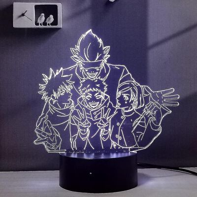 Kiikn Jujutsu Kaisen 3d Illusjon Led Anime Lampe 16 Farger Endre Fjernkontroll