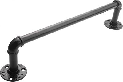 Teollinen vintage musta metalliputkipyyhepidike telinepalkki - kylpyhuonetarvikkeet