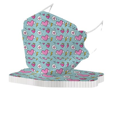 50stk Engangs voksne Blomsterprint Fiskemaske Ansigtsmaske 4 lag Beige
