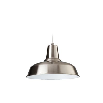 Firstlight Lighting Smart 1 lys kuppel loft pendel børstet stål, hvid indeni, E27