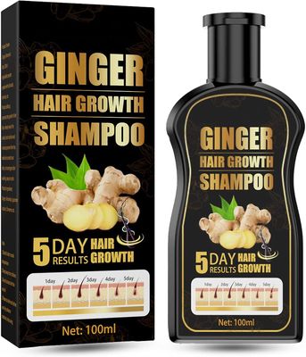 Frusde Ginger Shampoo, Ginger Hair Growth Shampoo, Anti Hair Loss Shampoo, Natural Organic Ginger Shampoo fremmer hårvekst 2 stk.