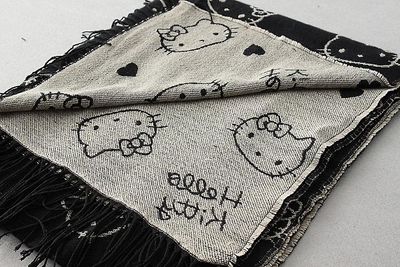 Fsu Kawaii Hello Kitty Kaksipuolinen Jacquard Syksy & Talvihuivi huivi Naiset Talvi Söpö huivi naisille Vaatteet Asusteet b