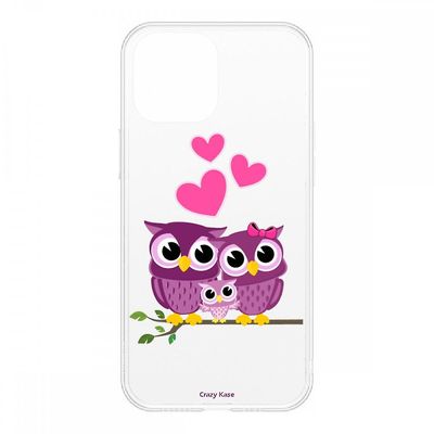 Crazy Kase Sag til iPhone 12 Pro Max (6,7) Soft Family Owl