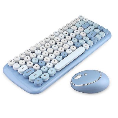 Mikasa Trådløs mini slik tastatur og mus combo sæt blandede farver Blå