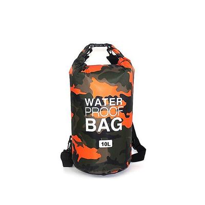 Vandtæt badepose Tør sæk camouflage farver drivende rafting taske 15L Orange