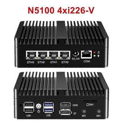 12. sukupolven Intel N100 Pfsense palomuurireititin J6413 N5105 N5100 4xintel i225 i226 2.5g NVME tuulettimeton mini PC opnsense pve esxi N5100 i22...