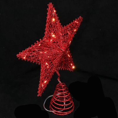 Joulukuusen sisustus tähden muotoisella valolla kotijuhliin 1kpl punainen rauta 24.00X20.00X5.50CM