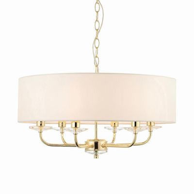 Endon Collection Lighting Nixon 6 Lys Multi Arm Loft Pendel messing, E14