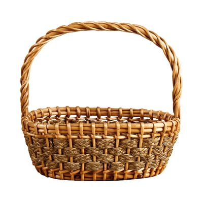 Wicker Basket vevd Basket Portable Wicker Basket Hjem Dekor 17.32 tommer