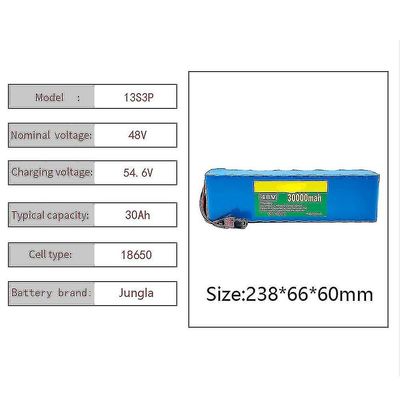 13s3p 48v 30ah 1000w 30000mah Lithium Ion Accu, E-sykkel Elektrische Fiets Scooter Met Bms Gul
