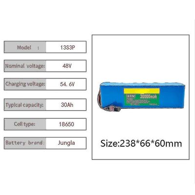 13s3p 48v 30ah 1000w 30000mah litiumioni accu, sähköpyörä elektrische fiets skootteri met bms Keltainen