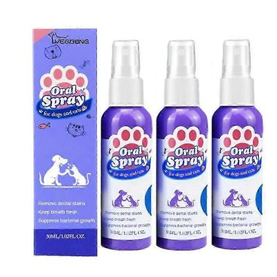 3x 30 ml lemmikkieläinten suusuihke hampaiden puhdistus koirille ja kissoille pahanhajuinen hengitys hammaskiven plakin poistoplakin poisto
