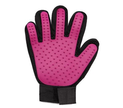 Coosilo Hund Grooming Handske Mitt Pet Hund Cat Massage Groom Stripning Hår Remover Brush rød