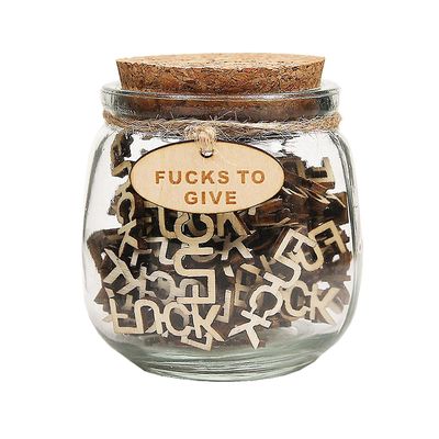 Jar of Fucks5ozGave Jar, Fucks at give, Fuck træ udskæring bogstavstykke dårligt humør vent spoof fødselsdagsdag, ferie, gave til ven, 100% ny