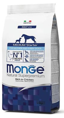 Keskikokoinen käynnistin - Monge Natural Superpremium Dry Dog 1,5 kg
