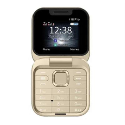 mini flip matkapuhelin FM-radio ääni musta lista pikavalinta tärinä 2SIM-kortti pieni näyttö taitettava puhelin (kulta)