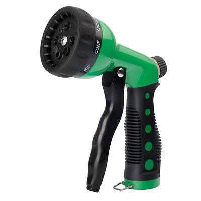 Linkrunning Garden Heavy Duty Hose Nozzle - 8 forskellige sprøjtemønstre - Haveslangedyse (grøn) til vanding af græsplæne og have, bilvask og kæledyr