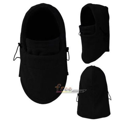 Liltop Vinter varm mens termisk balaclava Biker Ski Hat fuld ansigtsmaske hætteklædte cap Sort