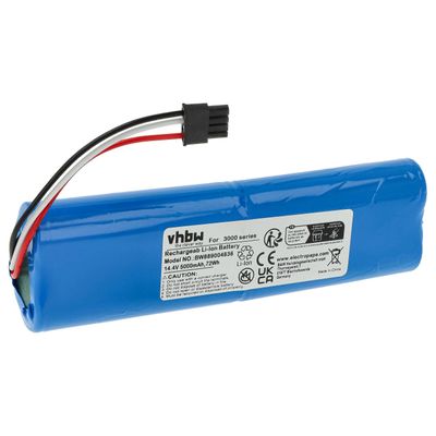 vhbw-akku, joka on yhteensopiva Philips HOMERUN 3000, XU3110/01, XU3110/02 robottipölynimurin kanssa (5000 mAh, 14.4 V, Li-Ion) ilman väriä/sisäist...