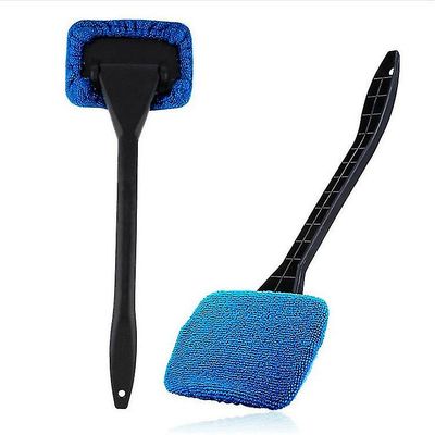 Tianzun Bil frontrute Renere børste, Auto frontrute Glass Rengjøring Tool Long Handle Vaskbar gjenbrukbar klut Pad Blå