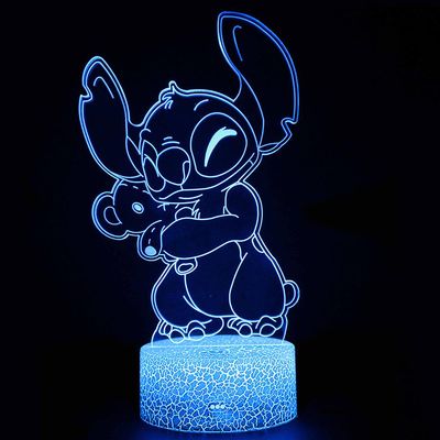 Eocici Stitch yövalo 7 väriä vaihda led-pöytävalaisin kosketusohjaus kodin sisustuslahjat F