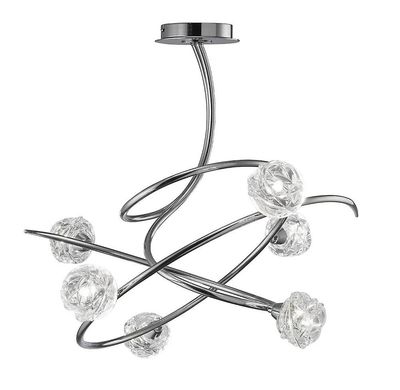 Inspired Lighting Maremagnum Semi Flush Loft 6 Light G9, poleret Krom