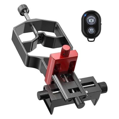 Universal Phone Scope Digiscope adapter metalliteleskooppikiinnitys 3Axis älypuhelimen pidike kiikaritähtäimen havaitsemiseen kaukosäätimellä BlackRed