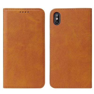 Iphone Xs Max kalvemønster magnetisk mobiltaske Gul