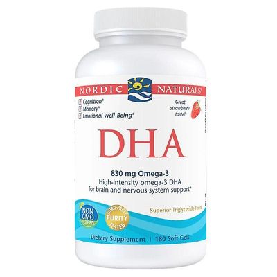 Nordic Naturals DHA 830mg Mansikkapehmeät geelit 90