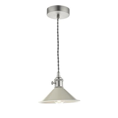 Dar Lighting Hadano Dome vedhæng Antik Krom med Cashmere Shade