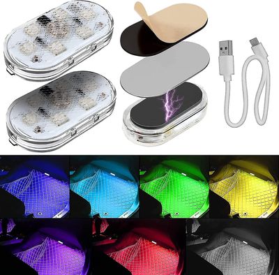 Tianzun Auton led-valot, 2kpl Universal Touch -auton LED-valot sisätilat, USB-ladattavat LED-valot auton sisävalot