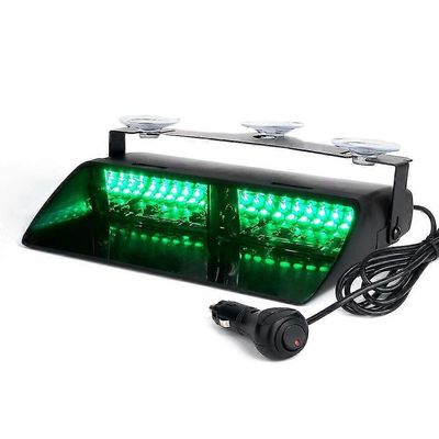 Vihreä 16 LED-korkean intensiteetin LED-lainvalvontaviranomaisten hätävaaravaroitusvalo Strobovalot sisäkatolle / kojelaudalle / tuulilasille imuku...