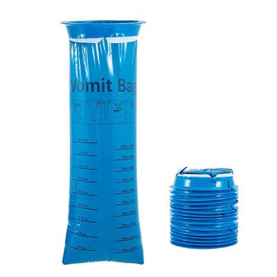 Oksennuspussit, 50 kpl oksennuspusseja autoon lapsille ja aikuisille, vuotava puhdas oksennuspussi, 1000 ml matkapahoinvointiin Sininen