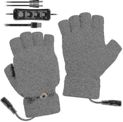 Usb opvarmede handsker, elektriske varmehandsker fuld og halv fingervante