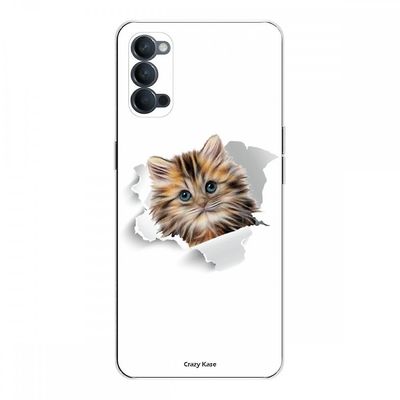 Crazy Kase Hull For Oppo Reno4 5g I Silikone Soft 1 Mm, Cute Cat