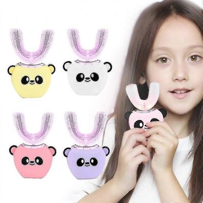 2-12-vuotias Älykäs 360 U Tyyppi Lapset Sonic Sähköinen Hammasharja Automaattinen Ultraääni Hampaat Harja Sarjakuva Kuvio Lapset Harja Vaaleanpunai...