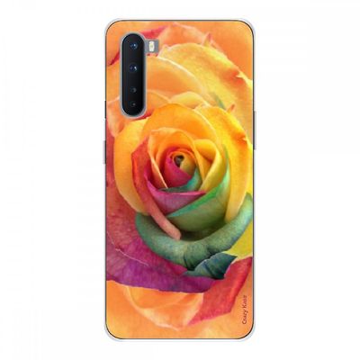 Crazy Kase Shell til Oneplus Nord i blød silikone 1 mm, lyserød farverig blomst